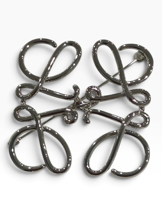 Loewe Accessories - Loewe Analog logo Statement Brooch - silver preloved EUC